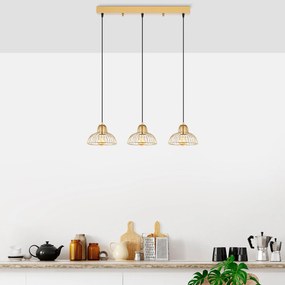 Candeeiro Suspenso Dopo – Ouro Brilhante – 70 x 20 x 114 cm