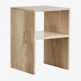 Mesa Lateral Quadrada 35x35 Cm Em Mármore Gabrielle Mármore Bege Dyna - Sklum