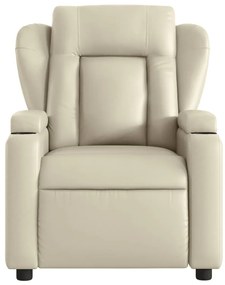 Poltrona reclinável couro artificial cor creme
