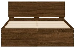 Estrutura de cama com cabeceira 120x200 cm carvalho castanho