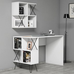 Secretária Estudo Extra – Branco/Preto – 120x78,8x60 cm