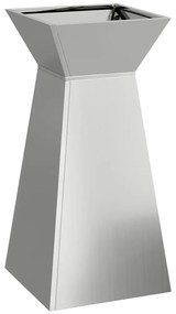 Vaso Pilastra de Jardim da com Tigela 35x35x73 cm em Aço Galvanizado