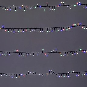 Corrente luminosa de Natal Preta de 60 m com luzes Multicor