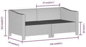 2 pcs conjunto lounge de jardim c/ almofadões vime PE cinzento