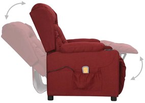 Poltrona elevatória de massagens tecido vermelho tinto