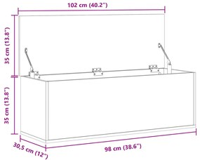 Caixa de arrumação 102x35x35 cm derivados de madeira branco