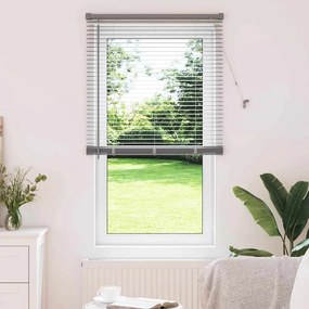 Persiana de Janela com cortinas Manual Prata 80 x 130 cm Alumínio