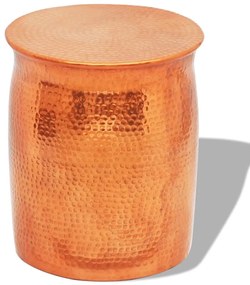 Banco/mesa de apoio em alumínio martelado, cor de latão/cobre