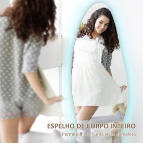 Espelho de Pé com Luzes LED 40x120 cm Espelho de Parede com Iluminação em 3 Cores Função de Memória e Controlo Tátil Transparente