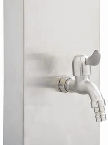 Duche de jardim com torneira 110 cm aço inoxidável