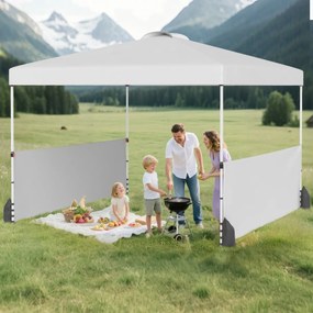 Tenda Jardim pop up 300 X 300 CM com 2 Paredes Laterais com Bolsa , 4 Sacos de areia 8 Estacas 4 Ancoras feiras, festas, eventos Branca