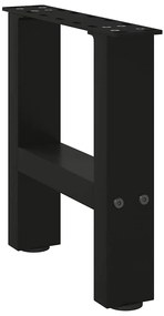 Pés para mesa de centro pretos 2 peças 40x(30-31) cm aço