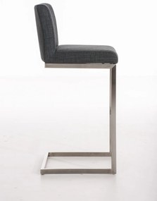 Banco de bar Paros em tecido 42 x 104 x 48 cm Cinzento escuro