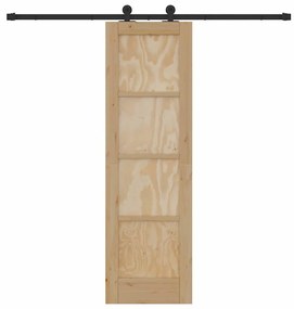 Porta deslizante vidaXL com conjunto de ferragens 61x198,5 cm Madeira