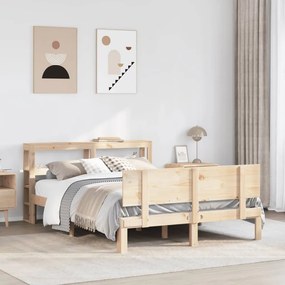 Estrutura cama c/ cabeceira 120x190 cm pinho maciço