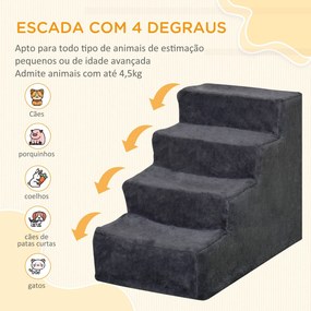 PawHut Escada para Animais de Estimação com 4 Degraus 2 em 1 com Capa