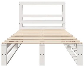 Cama sem colchão 90x190 cm madeira de pinho maciça branco