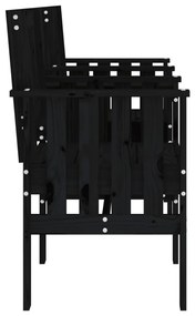 Banco de jardim 2 lugares com mesa pinho maciço preto