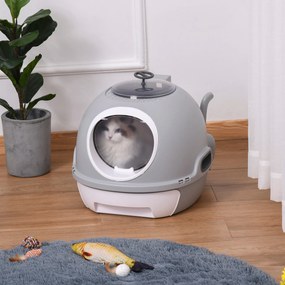 PawHut Caixa de Areia para Gatos Coberta Caixa de Areia Fechada para G