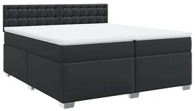 Cama com Molas/Colchão e Luzes Led - 200x200 cm - Couro Artificial Pre