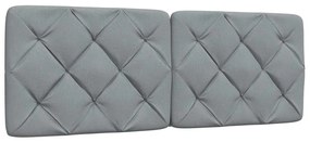 Cama com colchão 140x190 cm tecido cinzento-claro