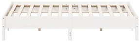 Cama sem colchão 180x200 cm madeira de pinho maciça branco