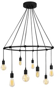Candeeiro Salkim – Preto – Diâmetro 80 cm, Altura Ajustável até 180 cm