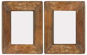 282892 vidaXL Molduras 2 pcs 23x28 cm madeira recuperada maciça e vidro