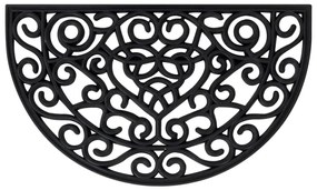 Tapete de porta semicircular 45x75 cm borracha