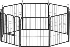 Parque para cães, cercado modular e dobrável de 8 painéis 56 x 60 x 1,5 cm (CADA PAINEL) em aço com porta, para cães de pequeno porte, uso interior e