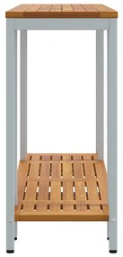 Mesa de Exterior Natural e Cinza 35 x 110 x 75 cm em Madeira Sólida e
