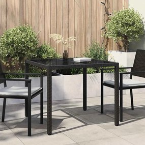 vidaXL Mesa de Jardim Preto 90 x 90 x 75 cm vime PE