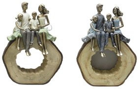 Figura Decorativa Dkd Home Decor Resina Multicolor Moderno Família (19 X 8 X 26 cm) (2 Unidades)