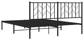 Estrutura de cama com cabeceira 160x200 cm metal preto