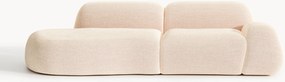 Módulo com chaise longue em bouclé Wolke (3 lugares)