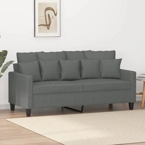 Sofá de 2 lugares em tecido 140 cm cinzento-escuro