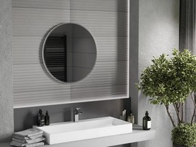 Mexen Loft espelho de casa de banho redondo 70 cm, moldura inox - 9850-070-070-000-10