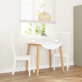 vidaXL Cadeiras de jantar 2 pcs madeira de seringueira maciça branco