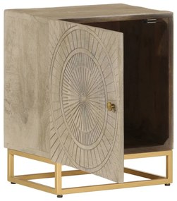 Mesa de cabeceira 40x30x50 cm madeira de mangueira maciça/ferro