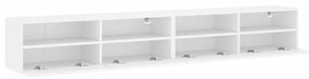 Móvel parede p/ TV 2 pcs 100x30x30 cm derivados madeira branco