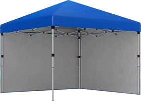 Outsunny Tenda Dobrável Pop-up 3x3 m Tenda de Jardim com 2 Paredes Laterais Anti-UV Altura Ajustável em 3 Níveis e Bolsa de Transporte Azul | AOSOM Portugal