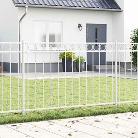 vidaXL Cerca para Jardim Branco Aço