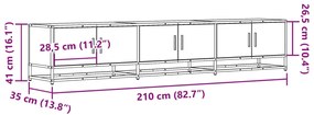 Móvel de TV 210x35x41 cm derivados de madeira cinzento sonoma