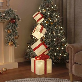 Decoração de Natal caixa de presente 80 LED branco quente