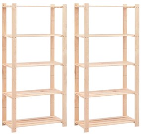 vidaXL 2 unidades arrumação 5 prateleiras 80x38x170cm pinho 250 kg