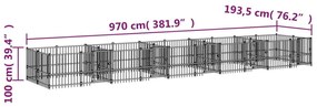 Canil de exterior 18,77 m² aço