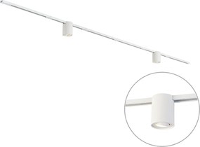 Sistema de iluminação de trilho moderno branco com 2 focos 1-fase - Iconic Rondoo Up