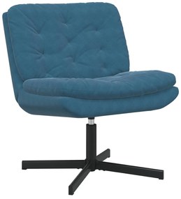 vidaXL Cadeira Relaxante Giratória Azul 63 x 75 x 76 cm Veludo