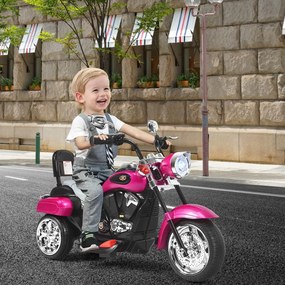 Motocicleta estilo chopper para crianças,  movida a bateria 6v com música Roxa