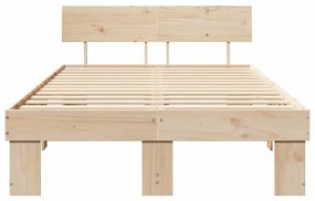 Estrutura da Cama com cabeceira Castanho 120 x 200 cm